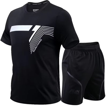 2 Pcs/Set Men'S Tracksuit Gym Fitness Badminton Sports Suit Clothes Running Jogging Sport Wear Exercise Workout Set Sportswear