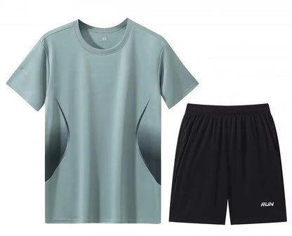 2 Pcs/Set Men'S Tracksuit Gym Fitness Badminton Sports Suit Clothes Running Jogging Sport Wear Exercise Workout Set Sportswear